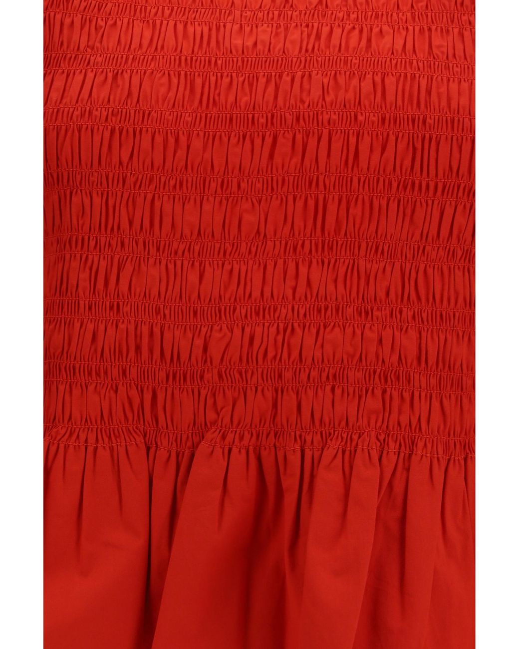 Ganni Red Smocked Peplum Tops