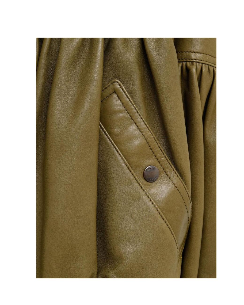 Chloé Green Chloé Gathered Belted Jacket