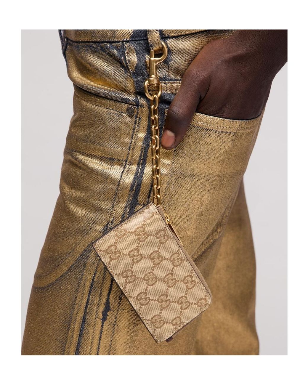 Gucci White Essence Classic Zip Key Case for men