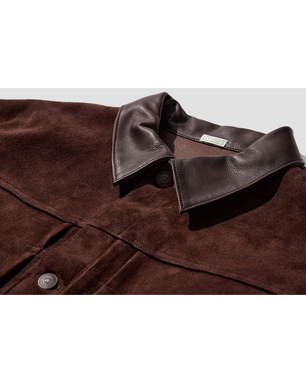 A.PRESSE Brown Retro Deerskin Jacket for men