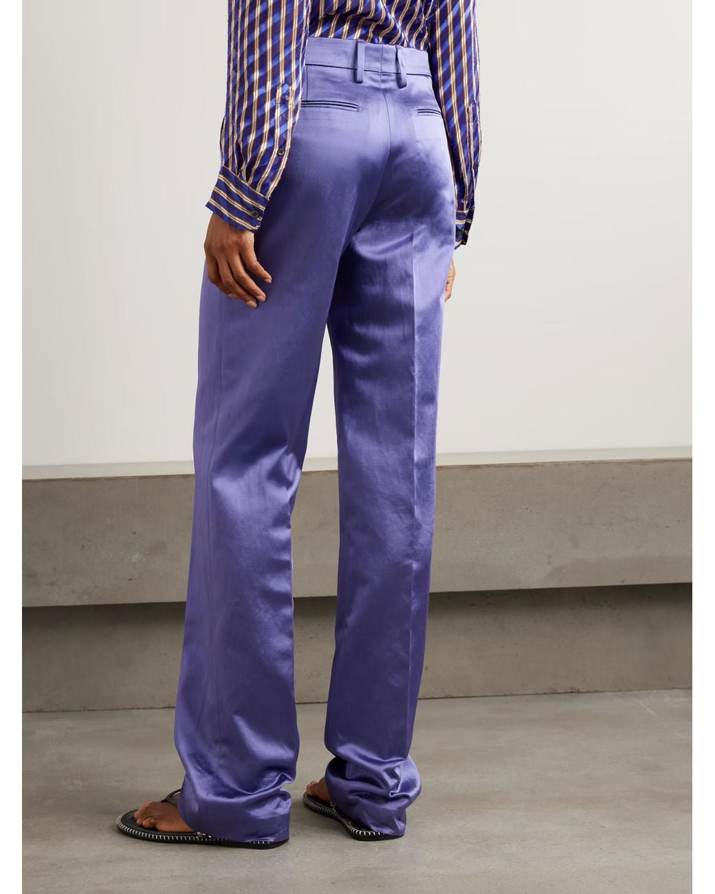 Dries Van Noten Purple Pulla Bis Straight-Leg Pants