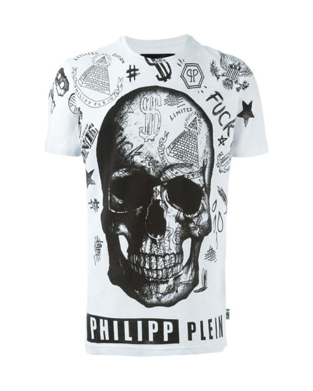 Philipp Plein White Round-Necked Logo T-Shirt for men