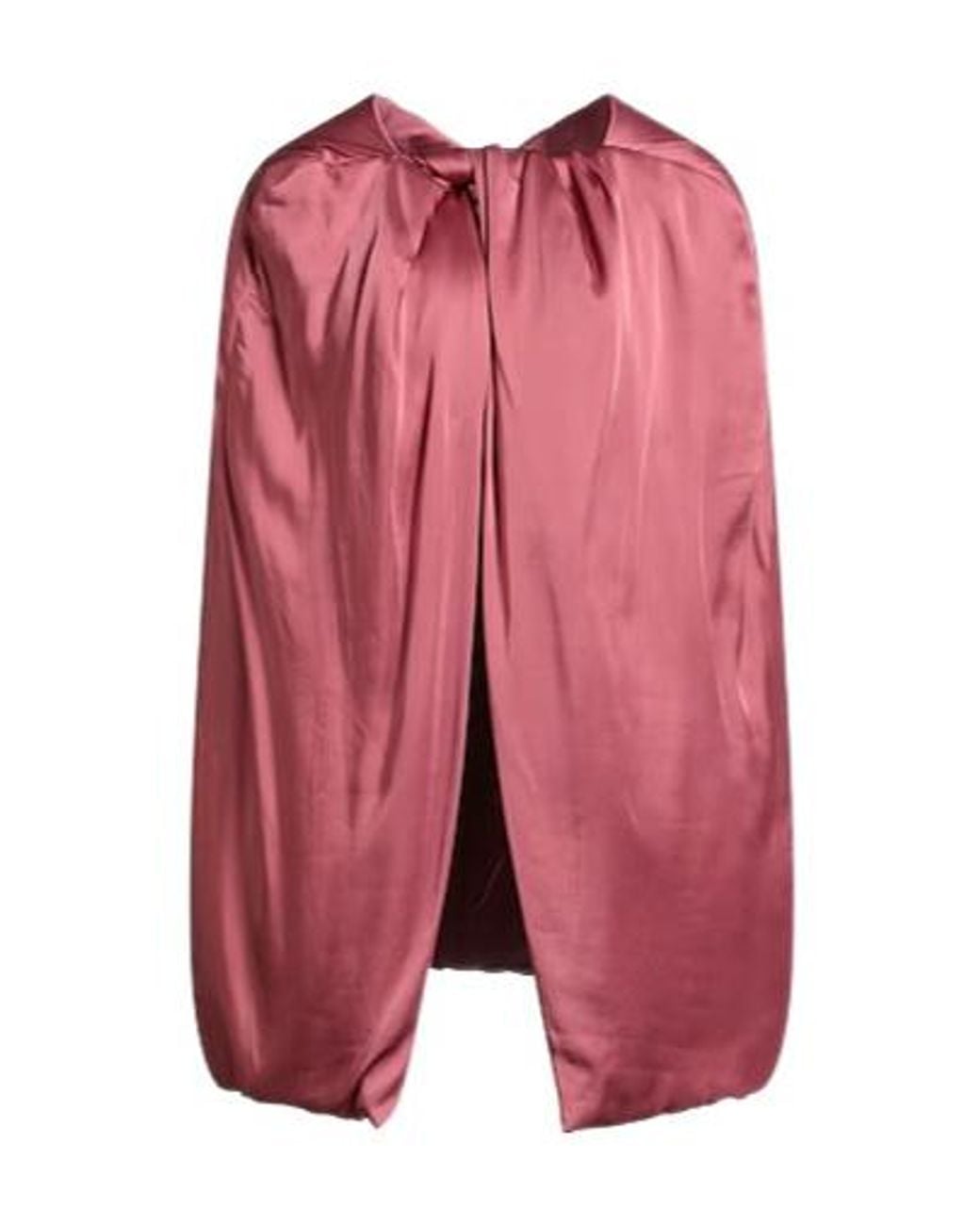 Rick Owens Red Minimalist Satin Cape