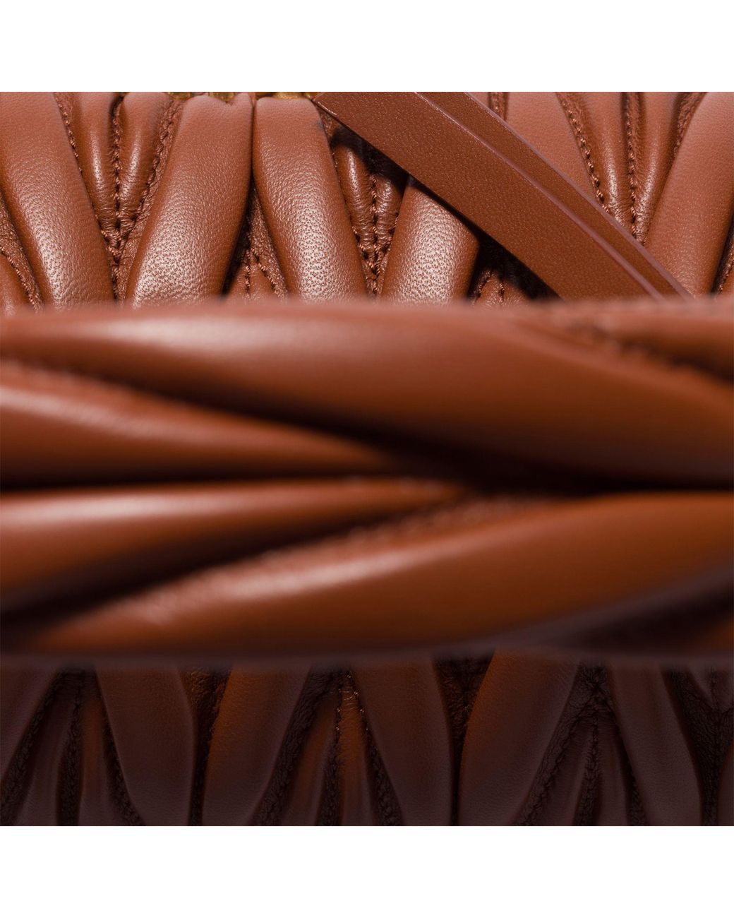 Miu Miu Brown Matelassé Zipped Handbag