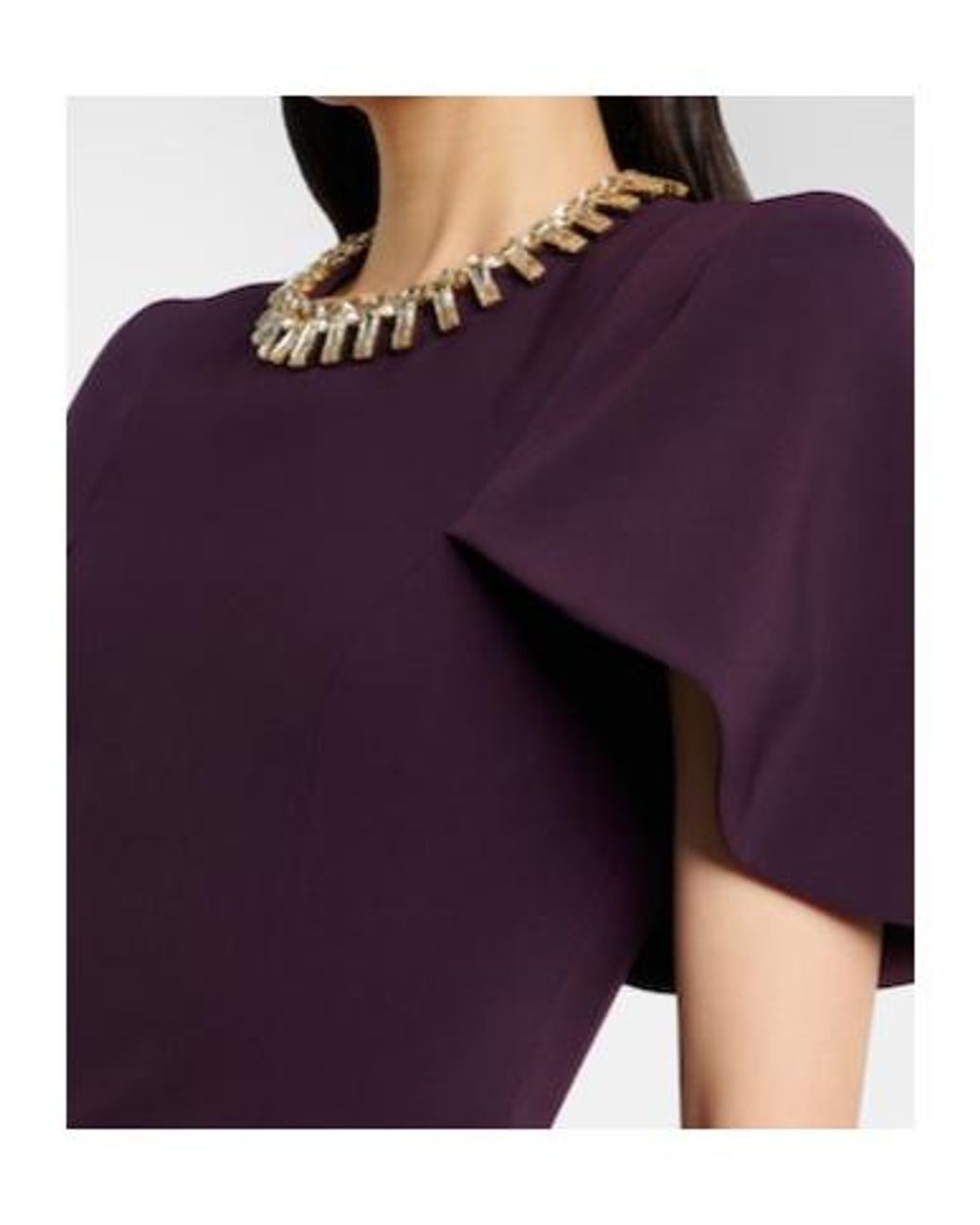 Jenny Packham Purple Thalia Crystal-Embellished Midi Dress