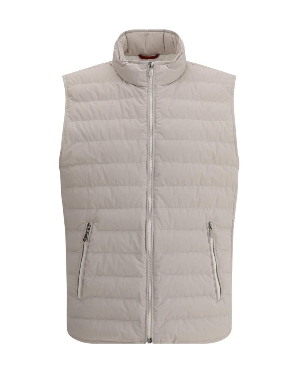 Brunello Cucinelli Gray Quilted Zipped Gilet for men