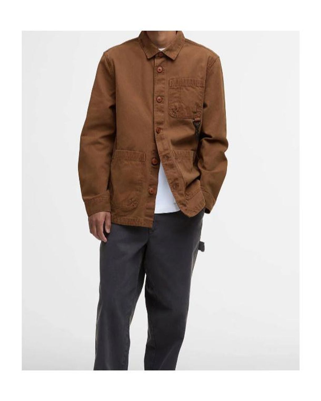 Barbour Brown Bowland Garment Dyed Overshirt for men
