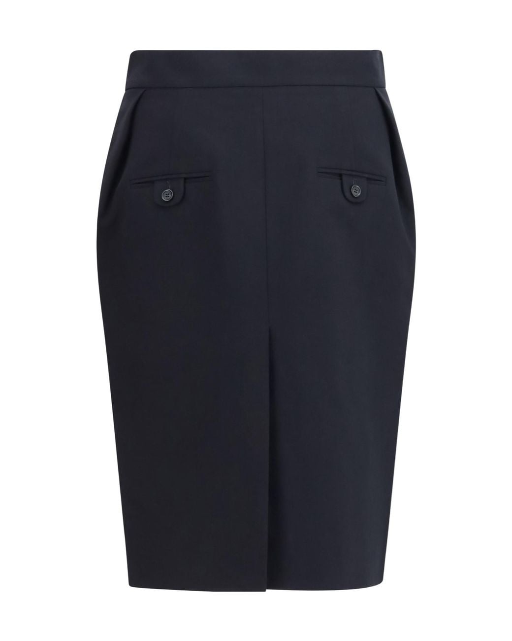 Magda Butrym Blue High Waist Pleated Midi Skirt