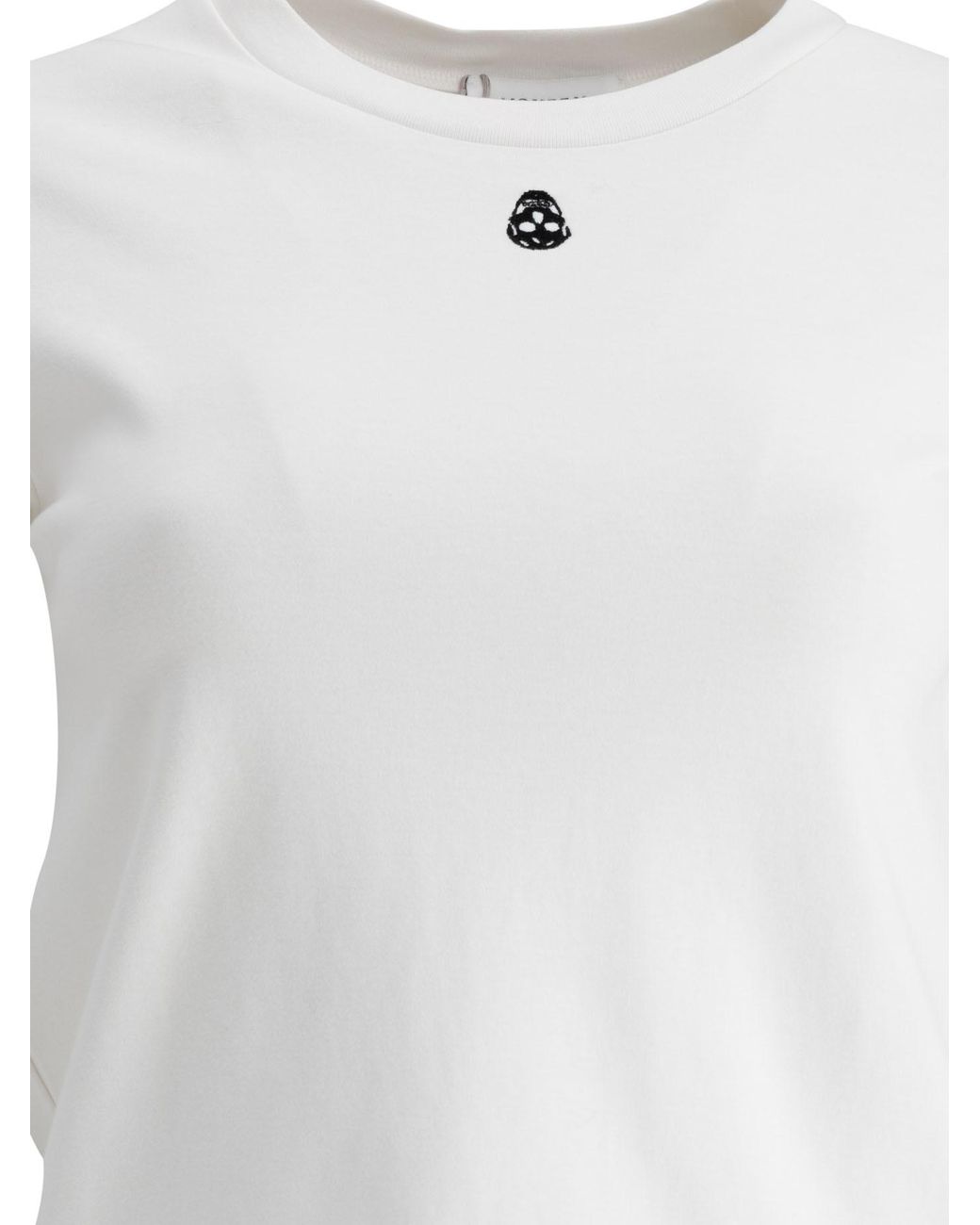McQueen White Embroidered Skull T-Shirt