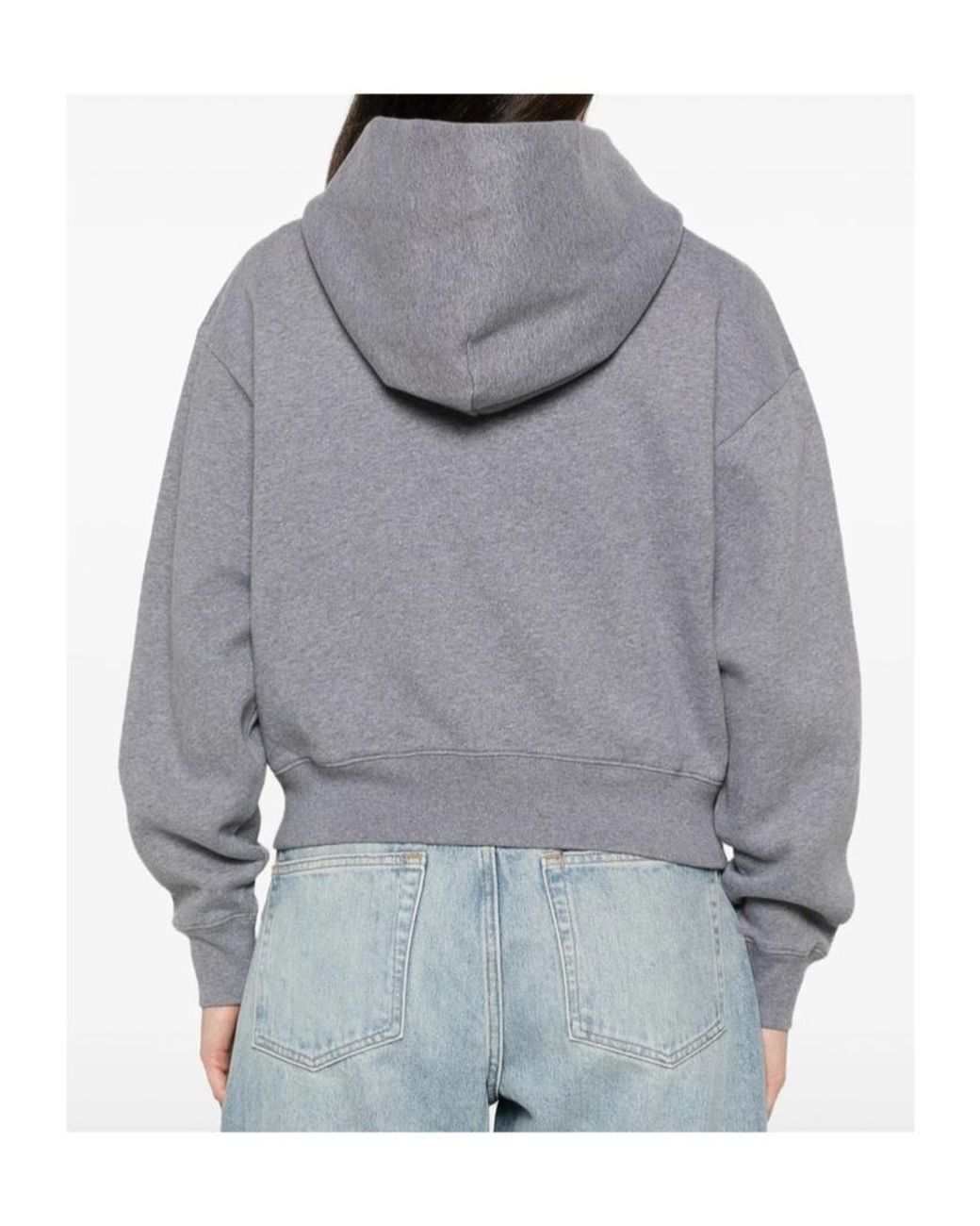 Sporty & Rich Gray Long-Sleeved Zip-Up Sweatshirt