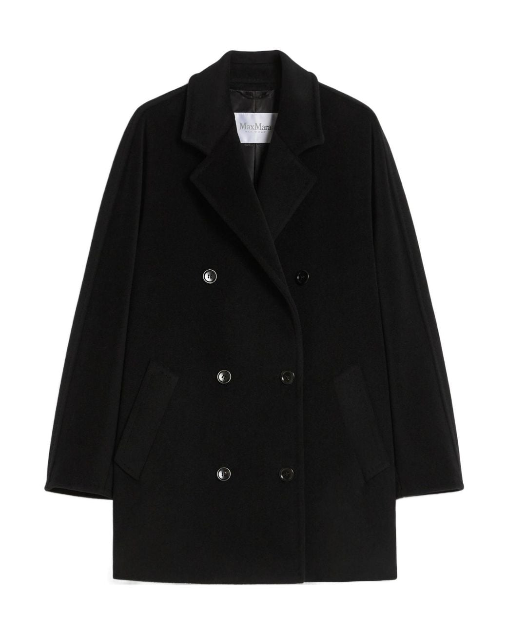 Max Mara Black Rebus Double-Breasted Coat