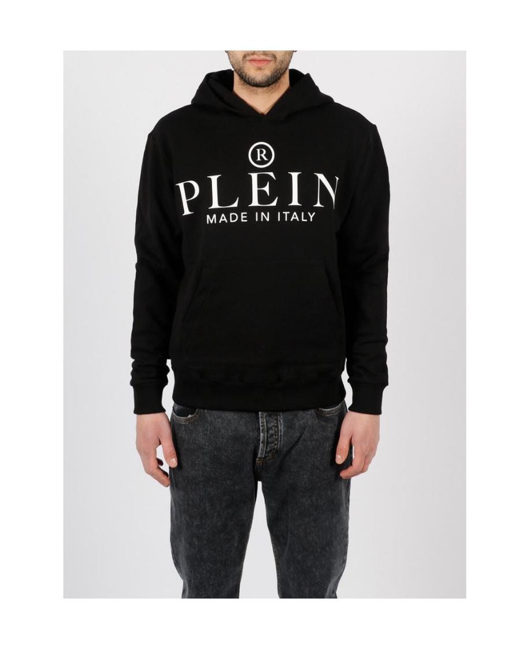 Philipp Plein Black Logo-Print Hoodie for men