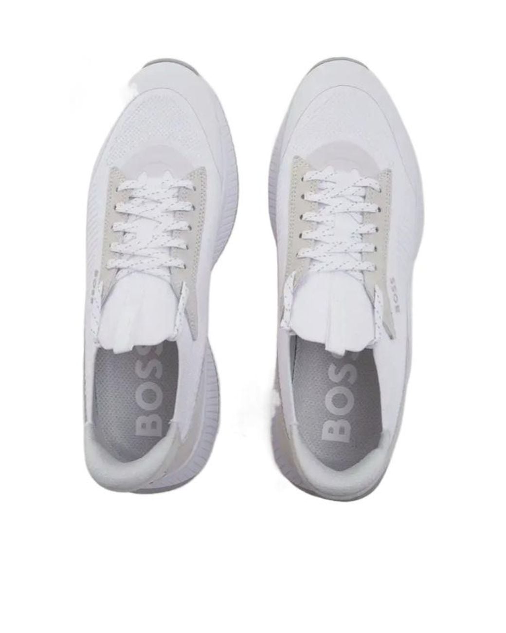 Boss White Ttnm Evo Lace-Up Sneakers for men