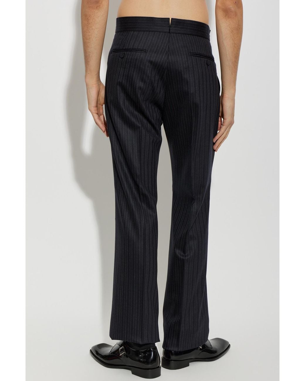 Tom Ford Black Pinstripe Tailored Pants for men