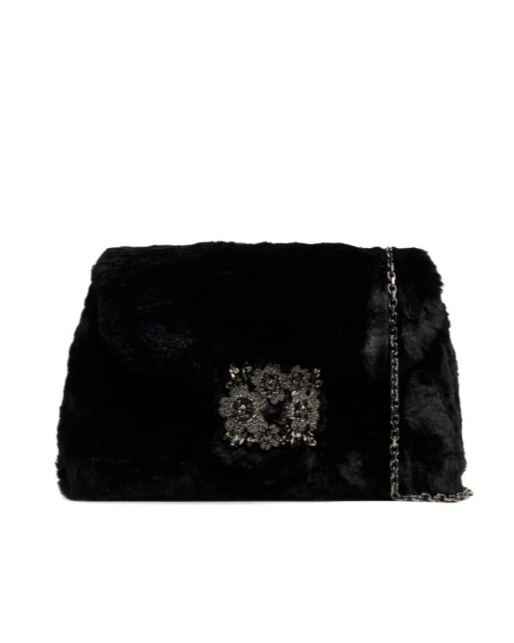 Roger Vivier Black Embellished Chain-Linked Shoulder Bags