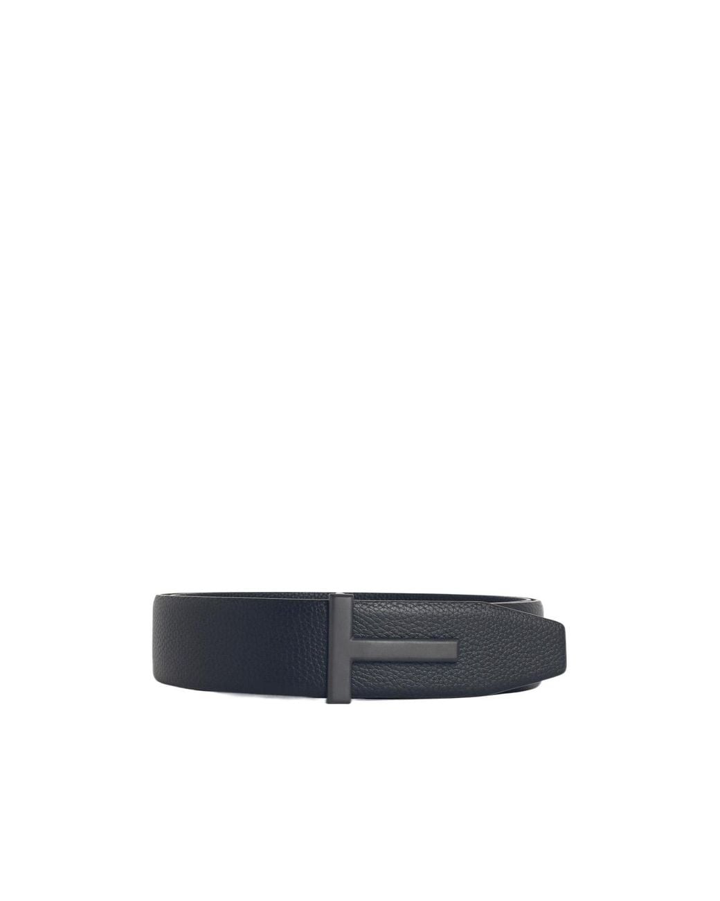 Tom Ford White Logo Plaque Buckle Belt for men
