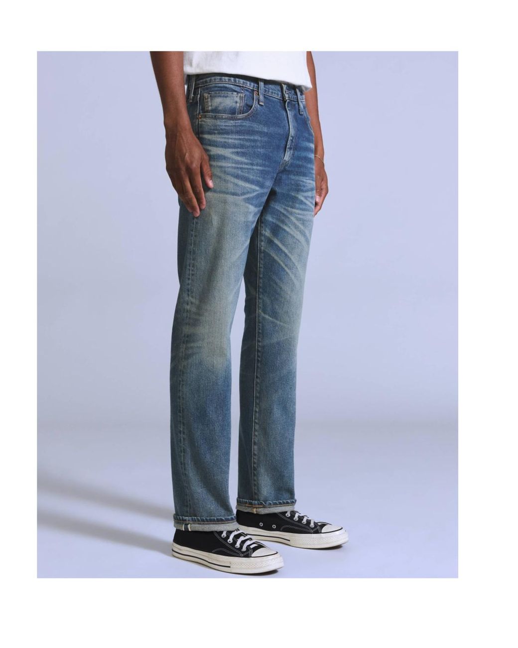 Levi's Blue 502 Taper Selvedge Jeans for men