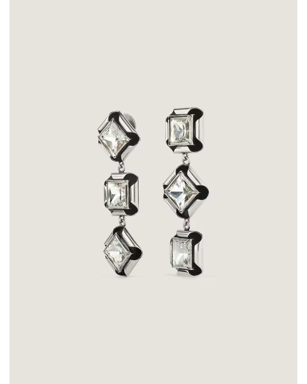 Givenchy White Deconstructed Crystals Earrings