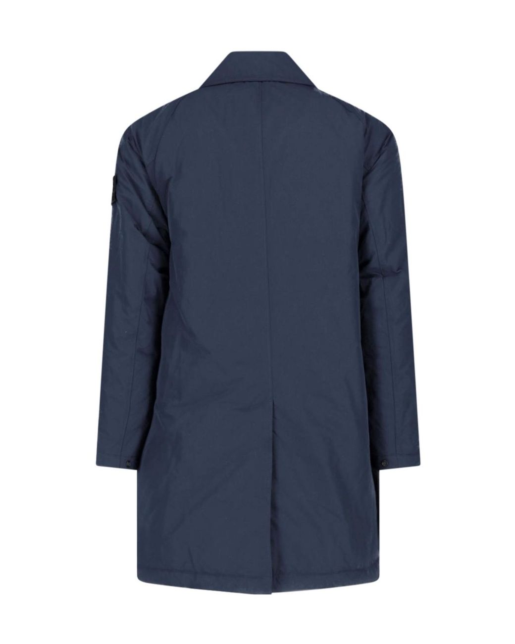 Stone Island Blue Insulated Logo Patch Coat for men