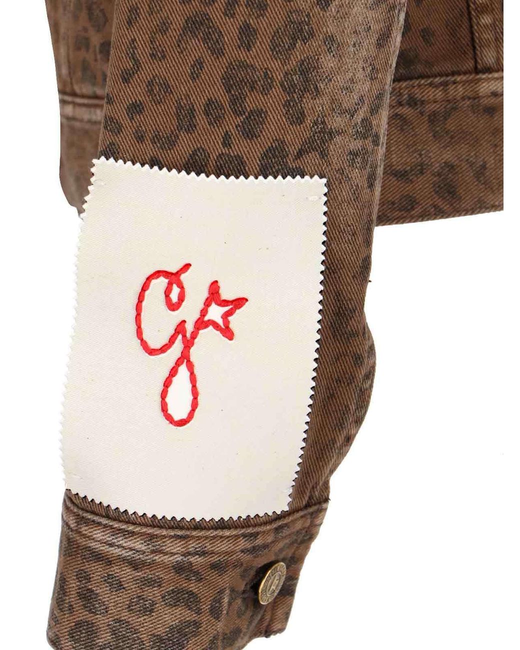 Golden Goose Deluxe Brand Brown Leopard Pattern Denim Jacket