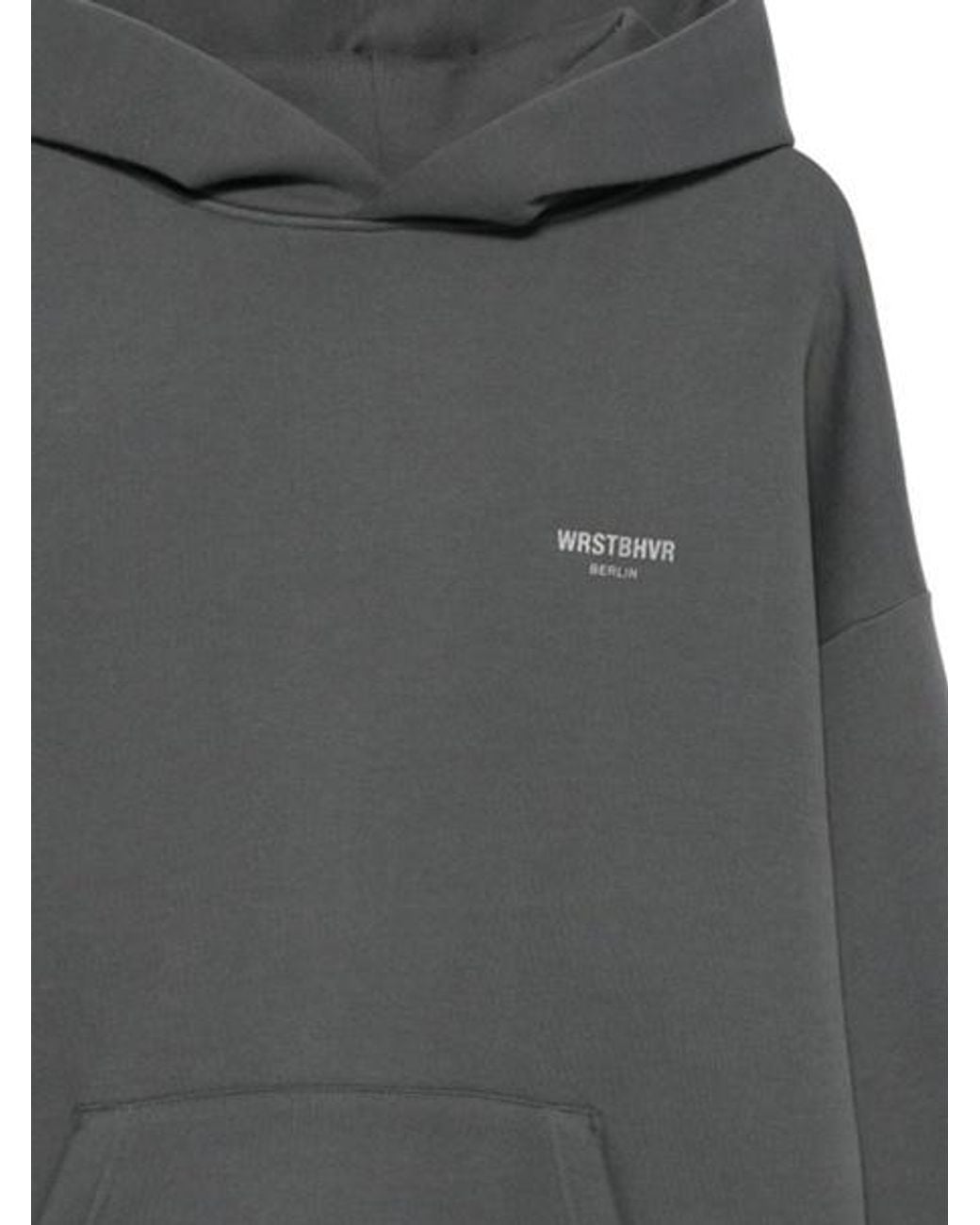 WRSTBHVR Gray Micah V2 Logo-Print Hoodie for men