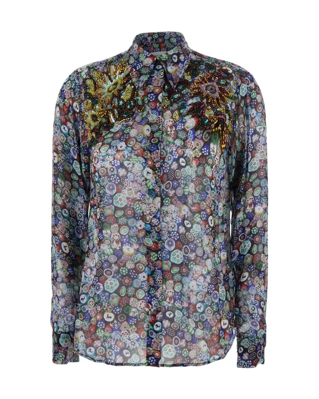 Dries Van Noten Gray Long-Sleeved Shirt