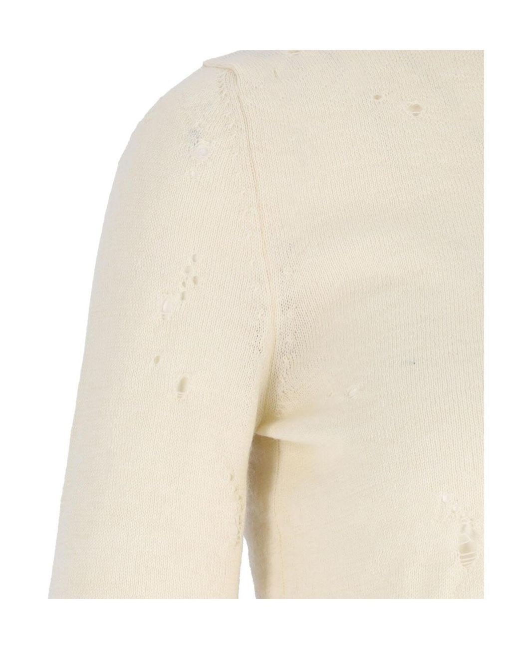 MM6 by Maison Margiela Blue Numbers-Motif Distressed Jumper