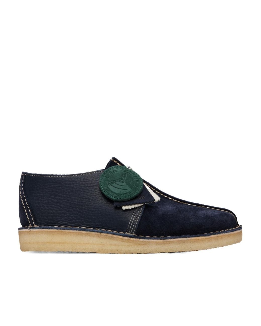 Clarks Blue Desert Trek Derby Shoes for men