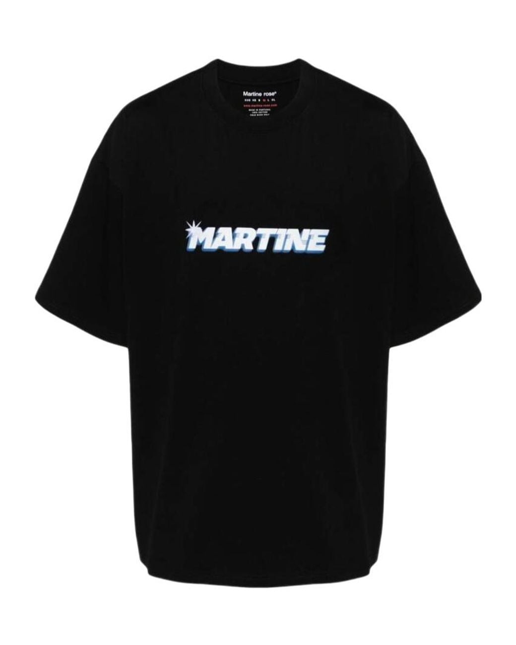 Martine Rose Black Logo Printed Crewneck T-Shirt for men