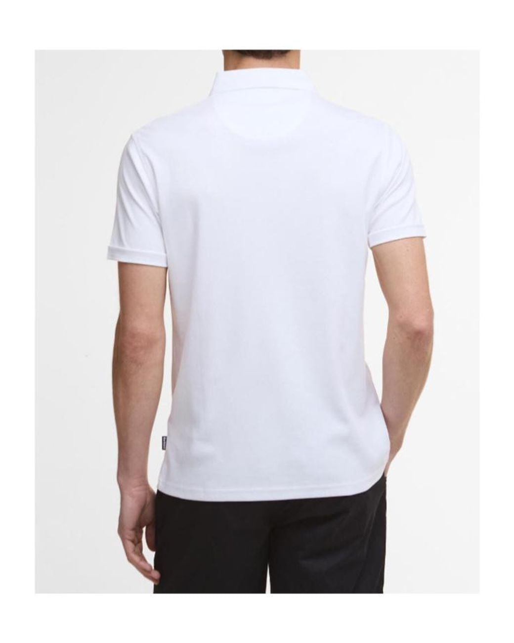 Barbour White Corpatch Tailored Short-Sleeved Polo Shirt for men