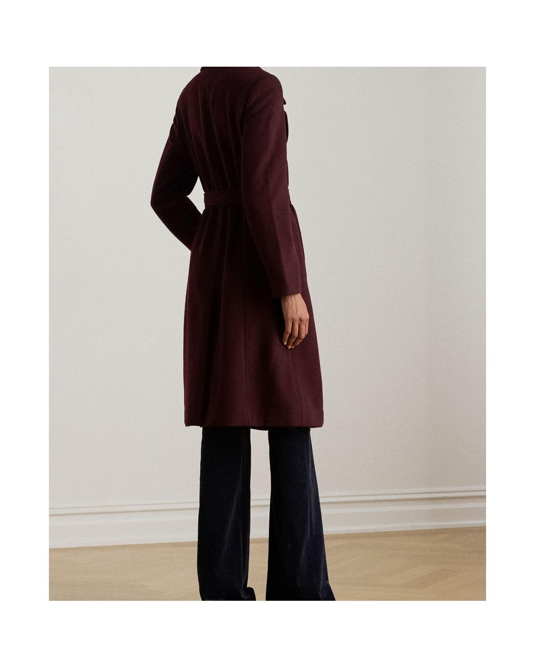 Ralph Lauren Red Midlength Wool Coat