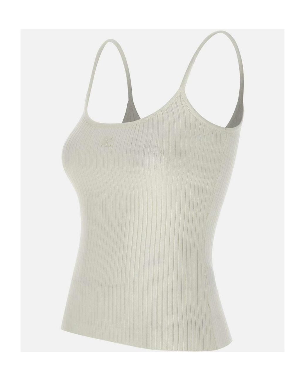 Courreges White Courrèges Réédition Ribbed Knit Tank Top