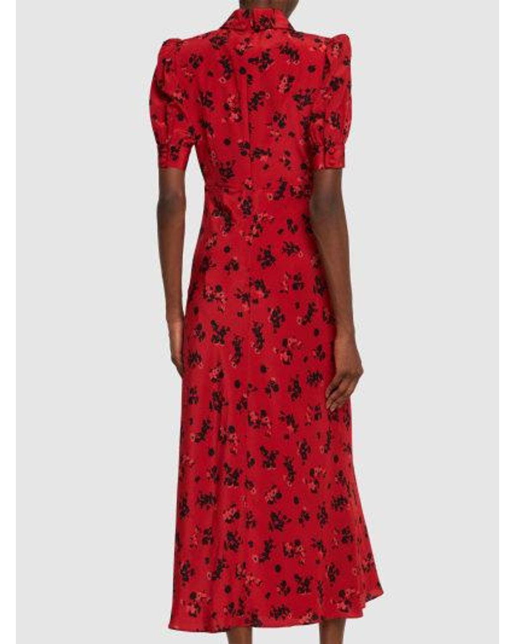 Alessandra Rich Red Short-Sleeved Long Dress