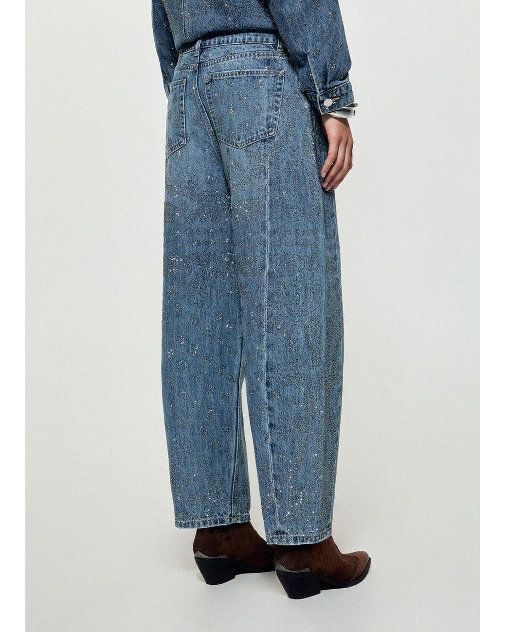 Liu Jo Blue Jeans Balloon With Rhinestones