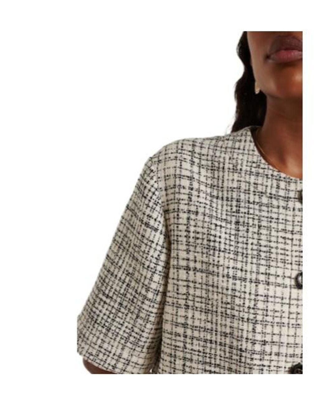 Valentino Gray Cotton-Blend Tweed Jacket