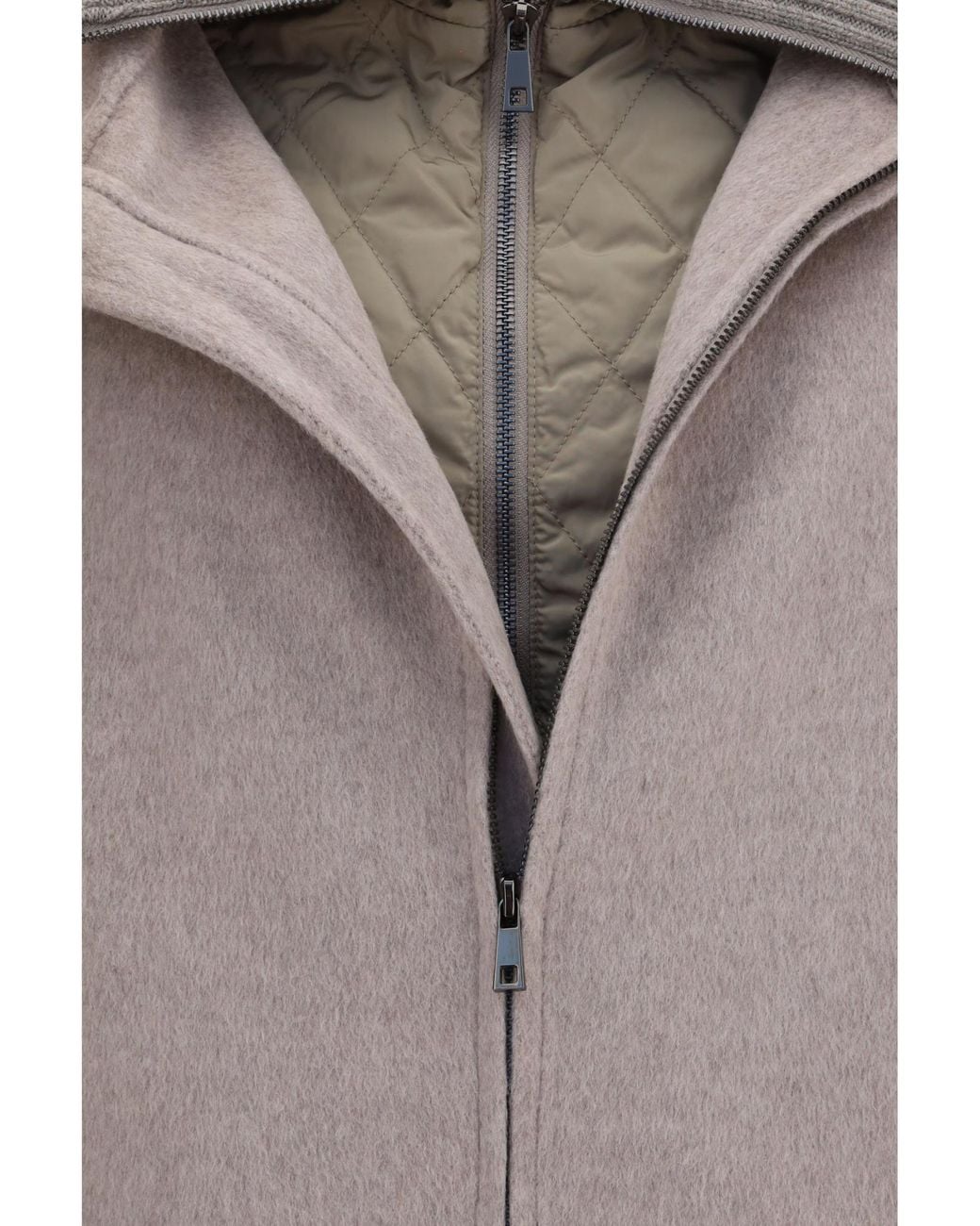 P.A.R.O.S.H. Gray Double-Layer Quilted Wool Jacket