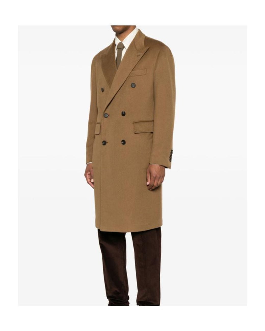 Tagliatore Brown Long-Sleeved Coat for men