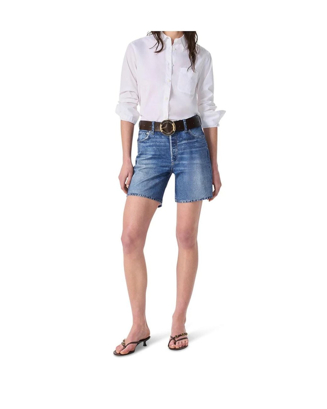 Rag & Bone Blue Denim Shorts With Belt Loops