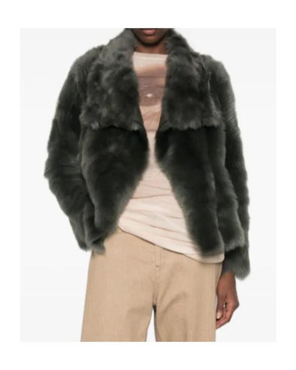 Yves Salomon Gray Long-Sleeve Reversible Jacket