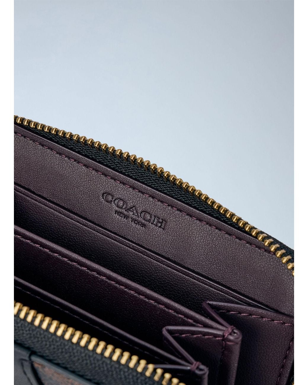 COACH Black Essential Small Zip Around Card Case