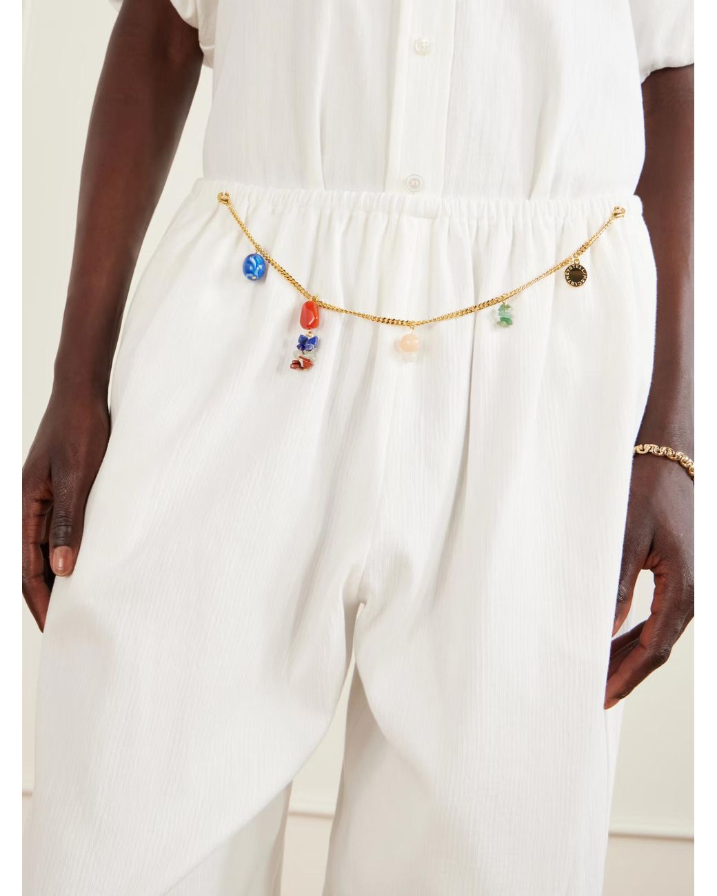 Stella McCartney White Embellished Casual Pants