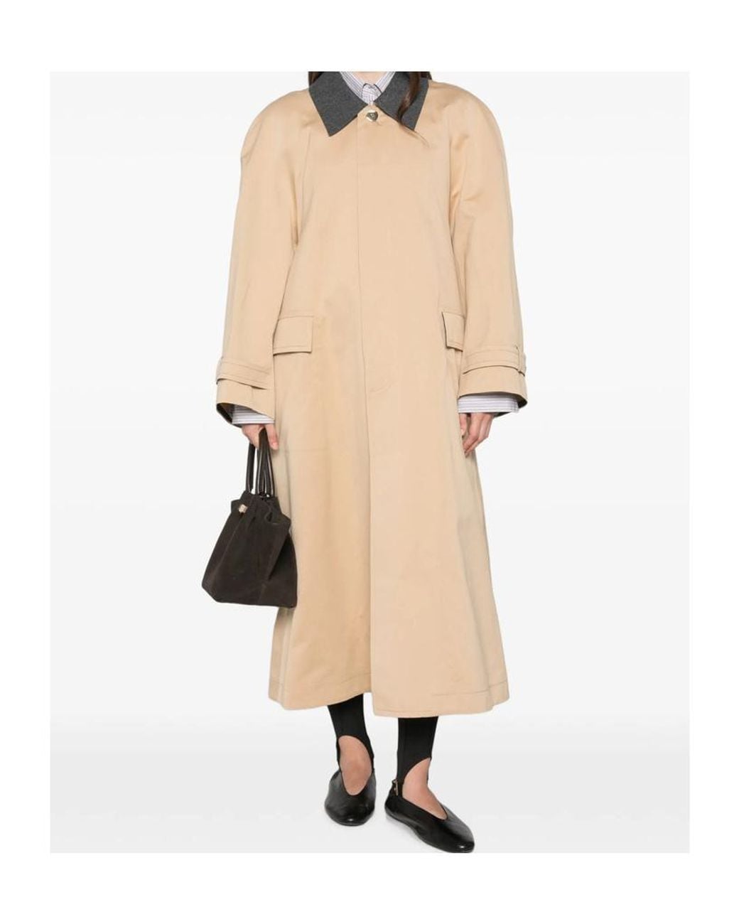 Carven Natural Long-Sleeved Trench Coat