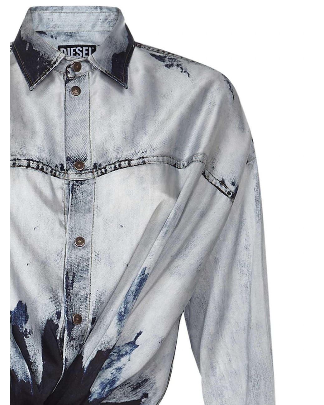 DIESEL Blue C-Suki Camouflage Belt Shirt