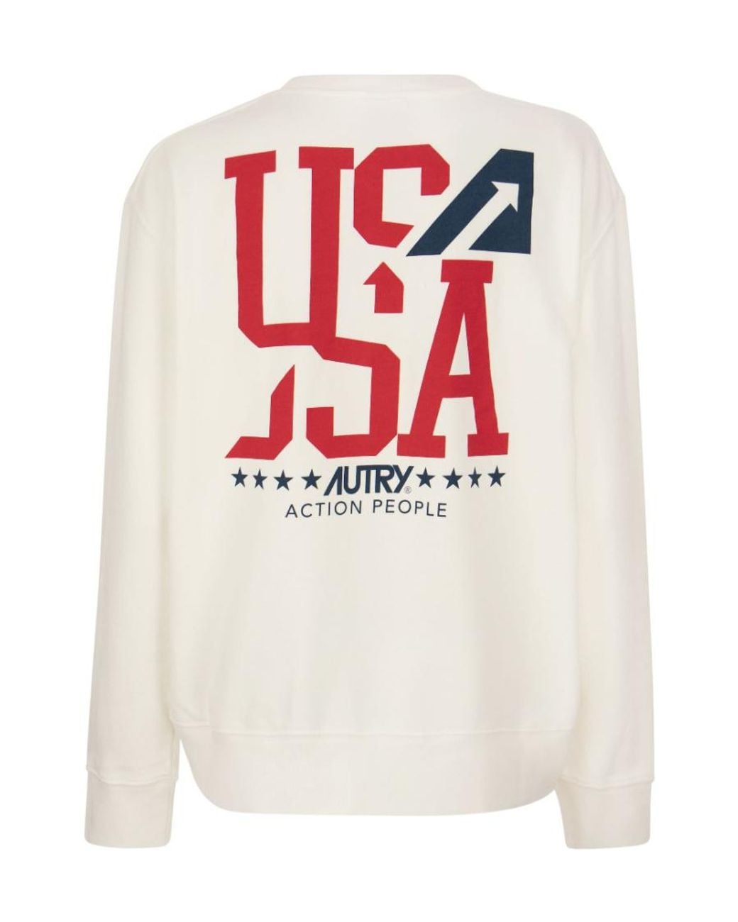 Autry White Usa Long-Sleeve Cotton T-Shirt