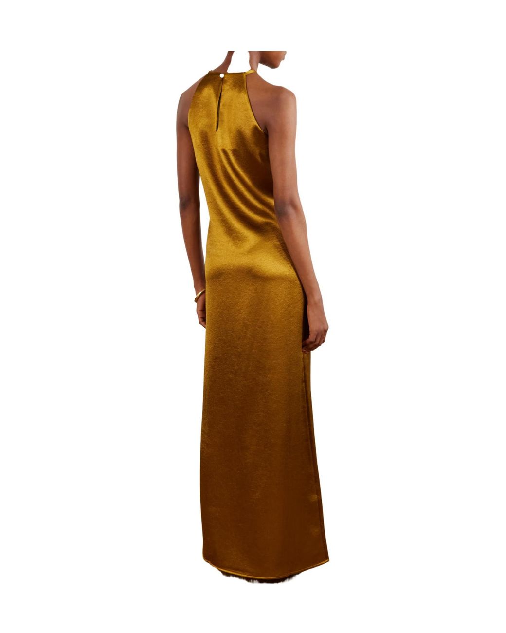 Giuliva Heritage Yellow Satin Maxi Dress