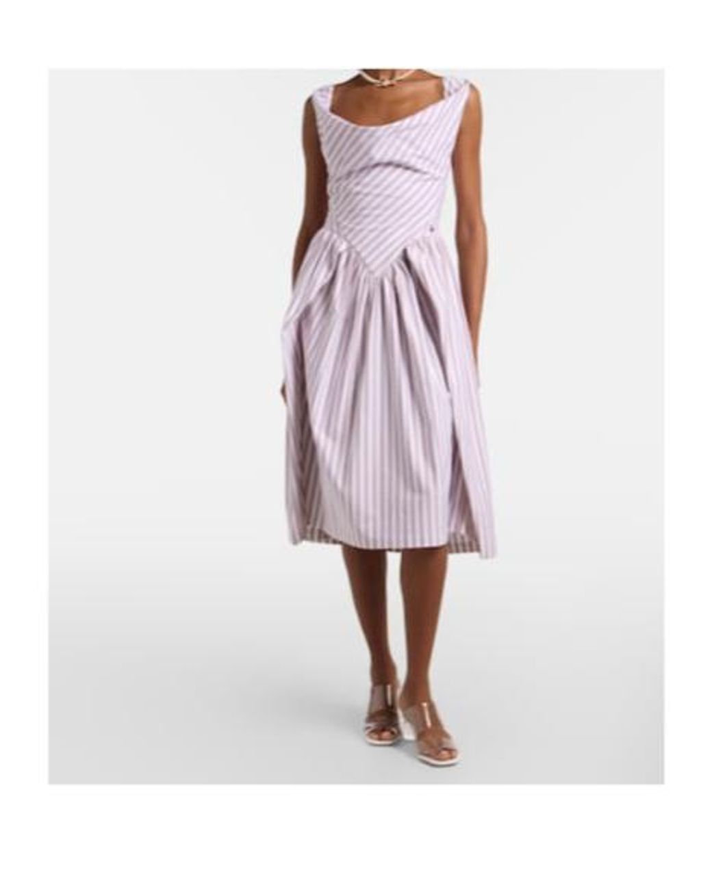 Vivienne Westwood Purple Sunday Striped Cotton Midi Dress