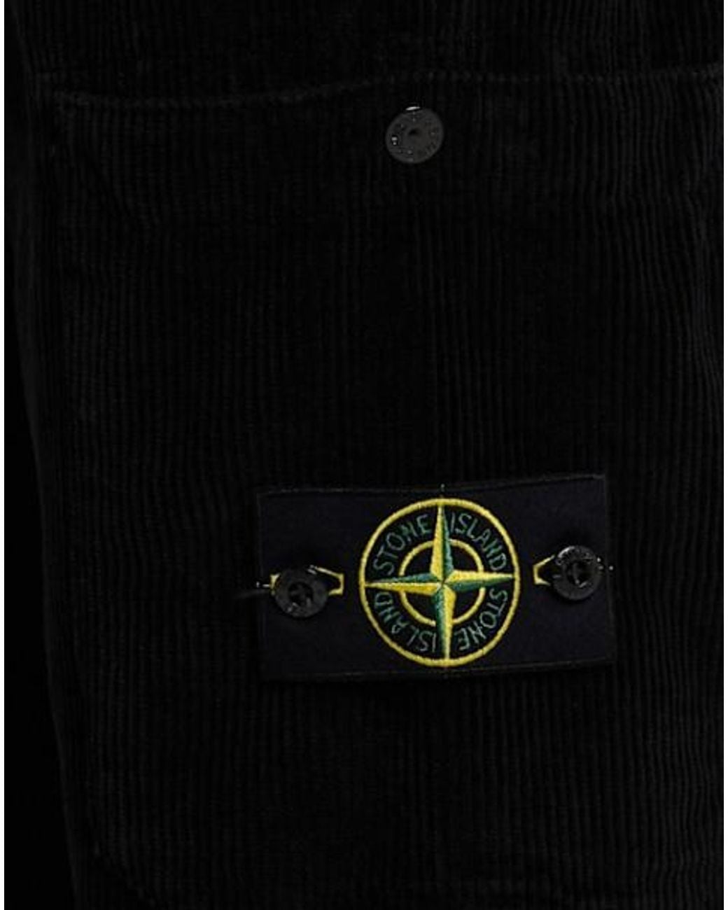 Stone Island Black Mid-Rise Straight-Leg Trousers for men