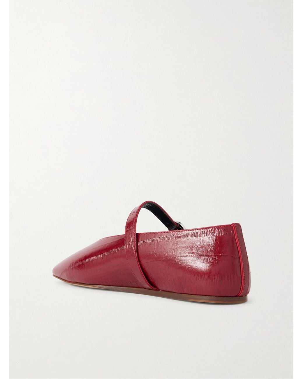 Le Monde Beryl Red Stella Leather Mary Jane Ballet Flats