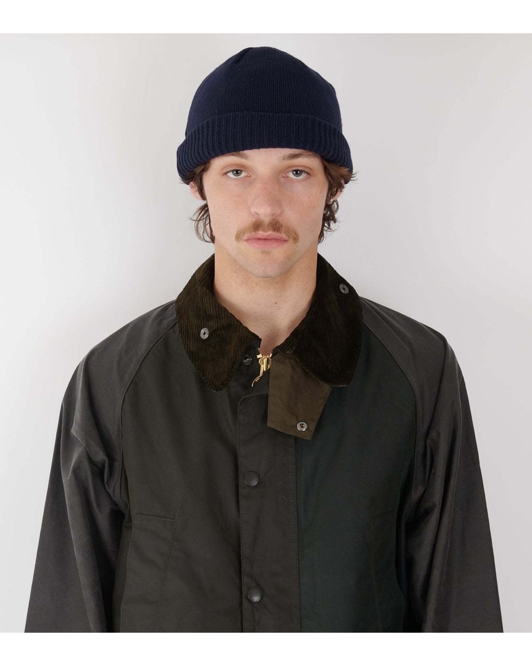 Nanamica Blue Windproof Knitted Hat for men