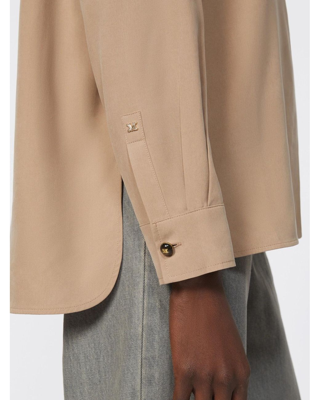 Max Mara Natural Siamese Button-Up Long-Sleeved Shirt